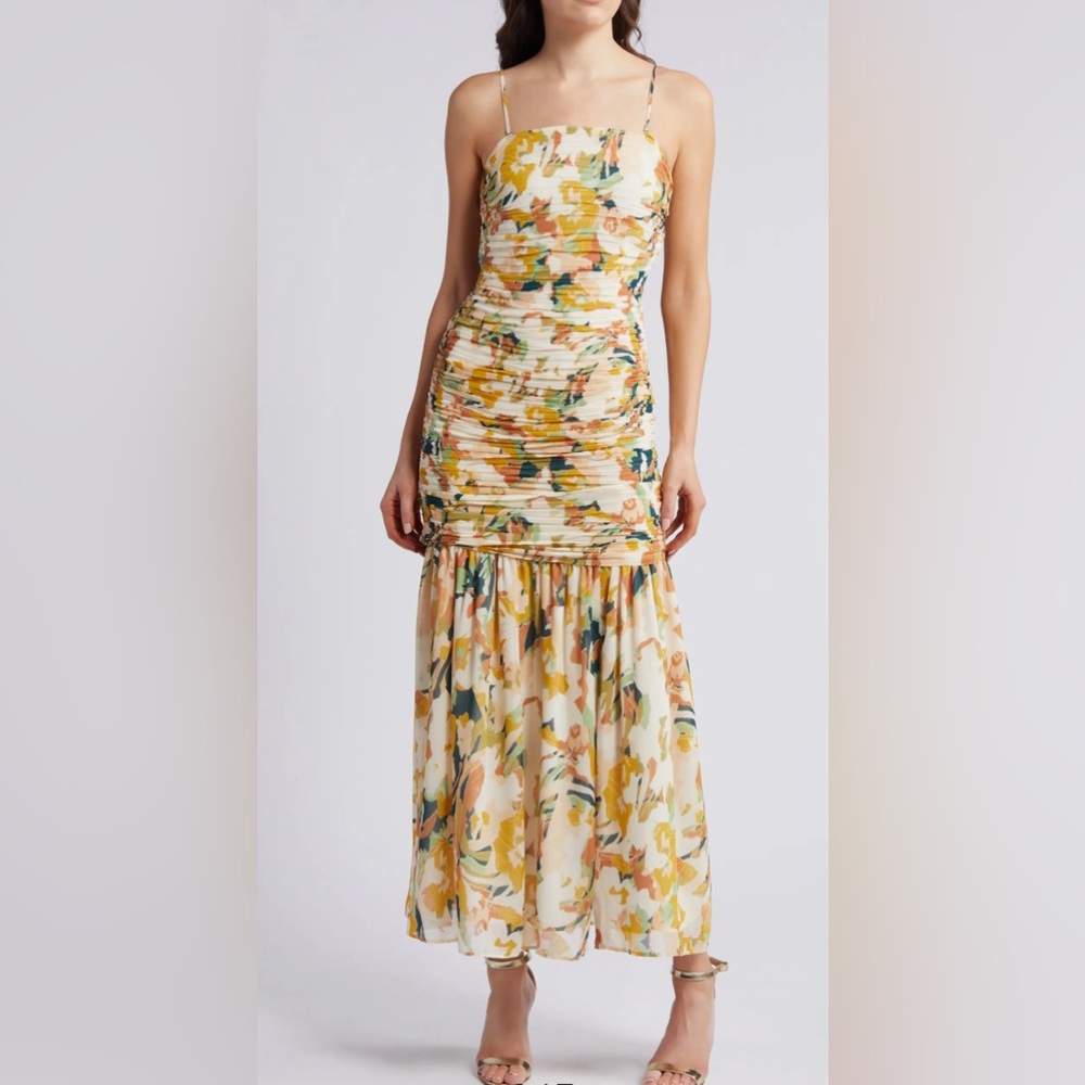 Chelsea 28 Removable Strap Ruched Dress 1X NWOT